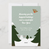 'Happy Meow Year' Kat Kerst Plat Vakantiekaart Feestdagenkaart (Achterkant)