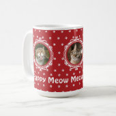 'Happy Meow Year' Kat Liefhebber Kerstmis Koffiemok (Voorkant links)