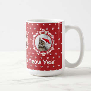 'Happy Meow Year' Kat Liefhebber Kerstmis Koffiemok