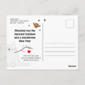 'Happy Meow Year' Snowcat Briefkaart (Achterkant)