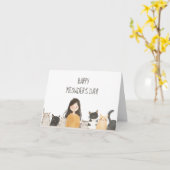 Happy Meowder's Day Crazy Cat Lady Moederdag Kaart (Gele Bloem)