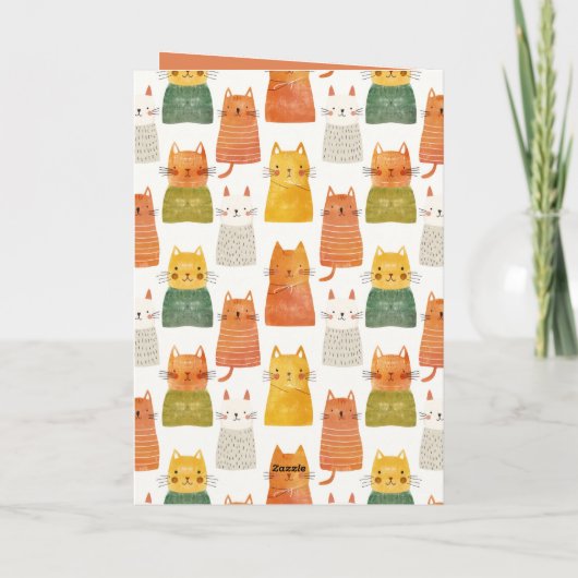 Happy Meowder's Day Kat Mam Schattige Moederdag Kaart (Achterkant)