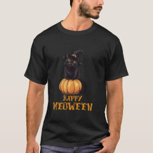 Happy Meoween Halloween Black Schattige Cat Pumpki T-shirt