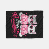Happy Meowentine’s Cute Romantic Cats Couple Valen Fleece Deken (Voorkant (Horizontaal))