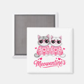 Happy Meowentine’s Cute Romantic Cats Couple Valen Magneet (Voorkant / Achterkant)