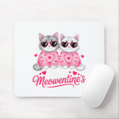 Happy Meowentine’s Cute Romantic Cats Couple Valen Muismat (Met muis)
