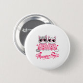 Happy Meowentine’s Cute Romantic Cats Couple Valen Ronde Button 5,7 Cm (Voorkant /achterkant)