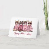 Happy Meowentine's Cats in Sweaters Valentijn's Bedankkaart (Voorkant)