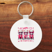 Happy Meowentines Cute Valentine Cats Love Cat Mem Sleutelhanger (Voorkant)