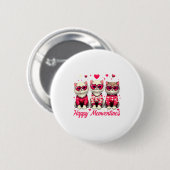 Happy Meowentines Cute Valentine Cats Love Funny C Ronde Button 5,7 Cm (Voorkant /achterkant)