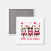 Happy Meowentines Cute Valentine Cats Love Funny M Magneet (Voorkant / Achterkant)