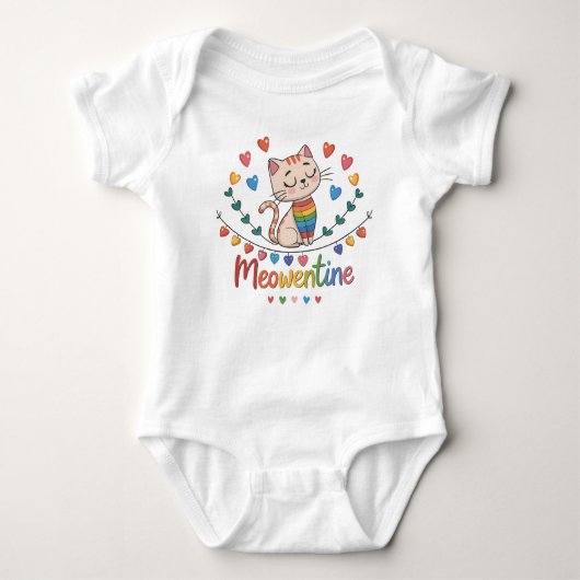 Happy Meowentine's Day babykleding Romper (Voorkant)