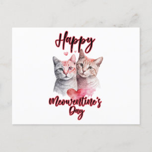 Happy Meowentine's Day Cat Couple Valentijnse Briefkaart
