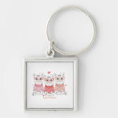 Happy Meowentines Day Cat Sleutelhanger (Voorkant)