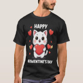 Happy Meowentines Day Cute Cat Valentine Pun Gift  T-shirt (Voorkant)