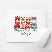 Happy Meowentine's Day Cute Valentines Funny Cat S Muismat (Met muis)