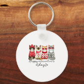 Happy Meowentine's Day Cute Valentines Funny Cat S Sleutelhanger (Voorkant)
