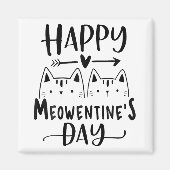 Happy Meowentine's Day Funny Valentijnsdag Cat L Magneet (Voorkant)