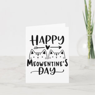 Happy Meowentines Day Funny Valentijnsdag Cat Lov Kaart