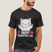 Happy Meowentine's Day Kat Valentijnsdag Liefde T-shirt (Voorkant)