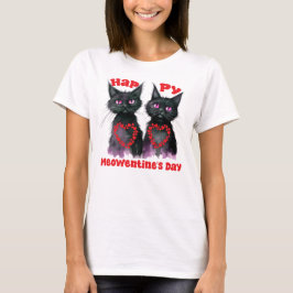 Happy Meowentine's Day Schattige Kat Paar in Liefd T-shirt