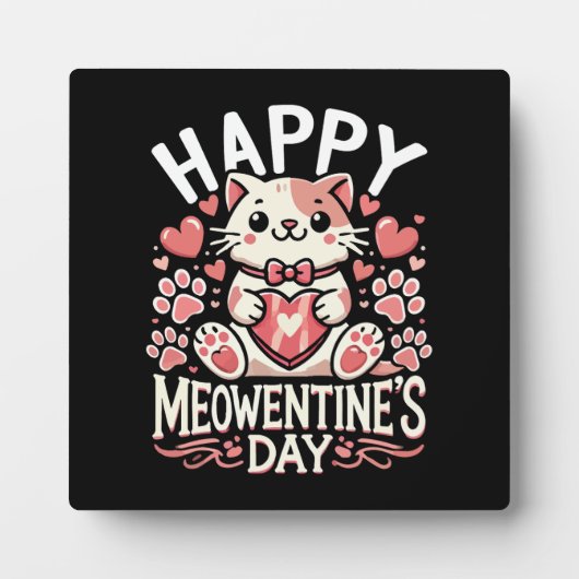 Happy Meowentine's Day - Schattigee Cat Valentijns Fotoplaat (Voorkant)