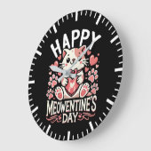 Happy Meowentine's Day - Schattigee Cat Valentijns Grote Klok (Hoek)