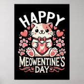 Happy Meowentine's Day - Schattigee Cat Valentijns Poster (Voorkant)