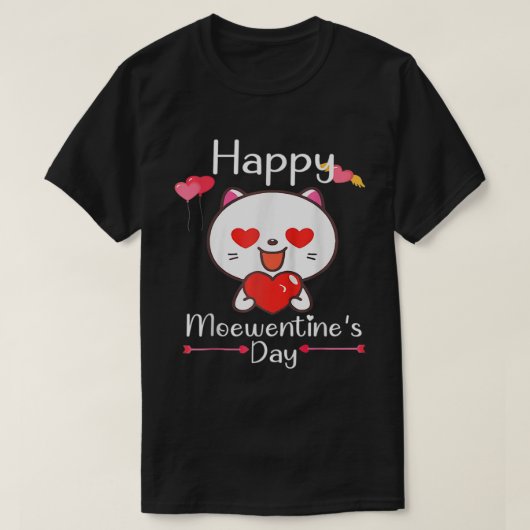 Happy Meowentine's Day Valentijn Cat Lover Heart C T-shirt (Design voorkant)