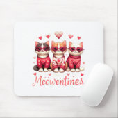 Happy Meowentines Funny Cute Valentine Cats Love C Muismat (Met muis)
