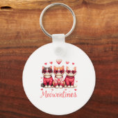 Happy Meowentines Funny Cute Valentine Cats Love C Sleutelhanger (Voorkant)