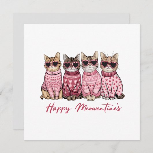 Happy Meowentines Valentines Day Card (Voorkant / Achterkant)