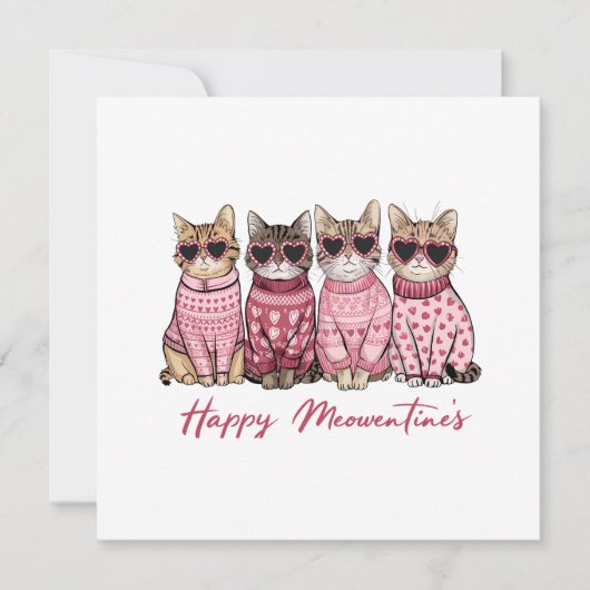 Happy Meowentines Valentines Day Card (Voorkant)