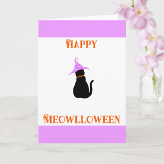 Happy Meowlloween Halloween Kaart