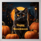Happy Meowloween Cat Themd Party Poster (Voorkant)