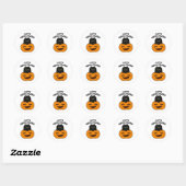 Happy Meowloween Grappige Halloween Pun Ronde Sticker (Vel)