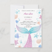 Happy Mermaid Birthday Uitnodiging (Voorkant)