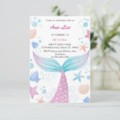 Happy Mermaid Birthday Uitnodiging (Staand voorkant)