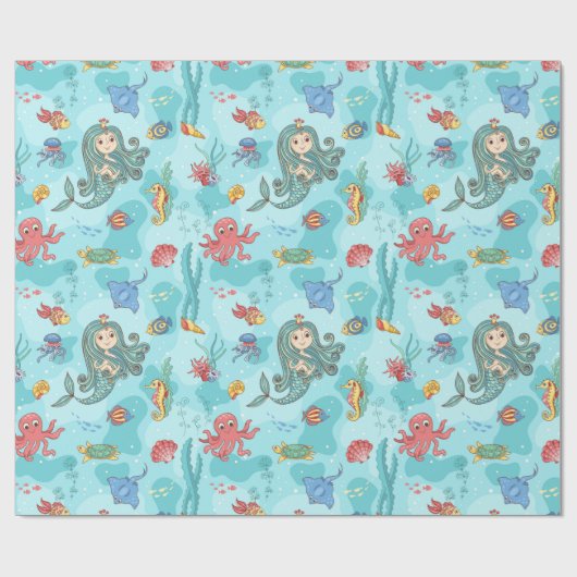 Happy Mermaid Cadeaupapier (Vlak)