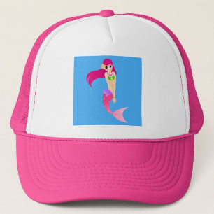 Happy Mermaid Girl met Roze Hair Trucker Pet