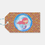 Happy Mermaid party Bedankt Cadeau Label Cadeaulabel (Achterkant Horizontaal)