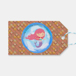 Happy Mermaid party Bedankt Cadeau Label Cadeaulabel