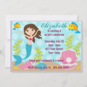 Happy Mermaid Pool Party Kaart (Voorkant)