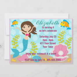 Happy Mermaid Pool Party Kaart