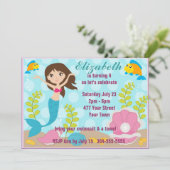 Happy Mermaid Pool Party Kaart (Staand voorkant)