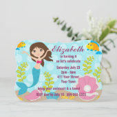 Happy Mermaid Pool Party Kaart (Staand voorkant)