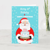 Happy Merry 20e verjaardag Kerstman Kaart (Voorkant)