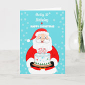 Happy Merry 30th Birthday Christmas Santa  Kaart (Voorkant)