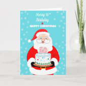 Happy Merry 50e verjaardag Kerstman Kaart (Voorkant)