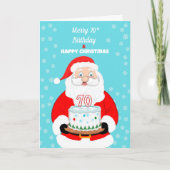 Happy Merry 70e verjaardag Kerstman Kaart (Voorkant)